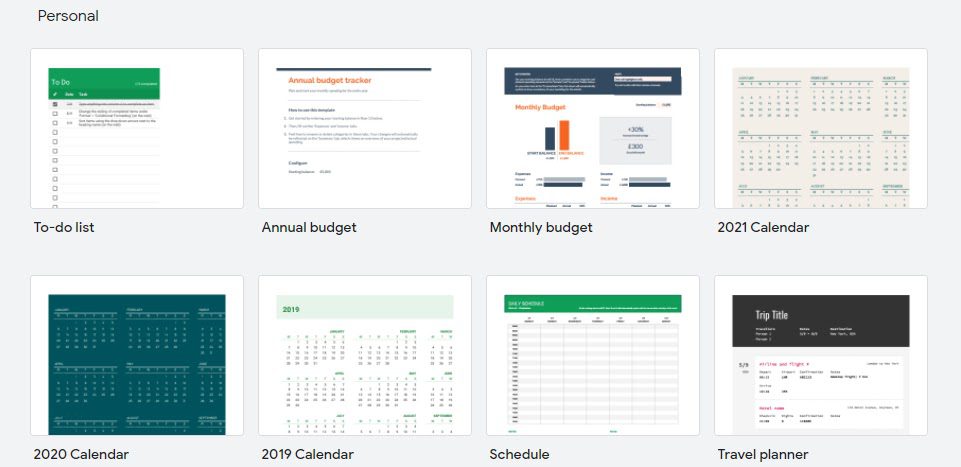 20 of the Best Free Google Sheets Templates for 2021